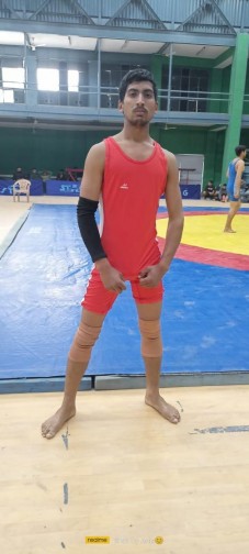 Mr. Jugal Sharma, student of Govt. Degree College, Chenani won the first match of Wrestling in 61 Kg weight category in the inter-collegiate tournament organised by the University of Jammu.