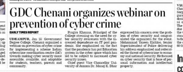 Webinar of prevention of Cyber Crime